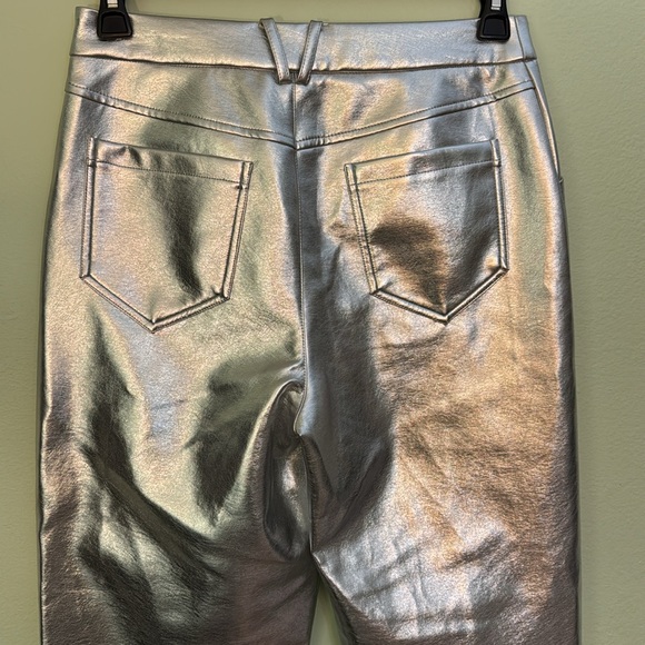 Avec Les Filles Women's Silver metallic Trousers pants M - Picture 7 of 8